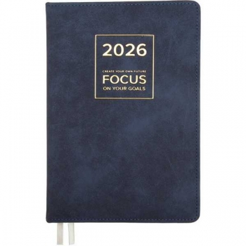 Ежедневник 2026 А5 deVENTE Saltos 145*205 мм, 336 стр, крем.бум., перфор., тв. обл., СИНИЙ арт. 2232679