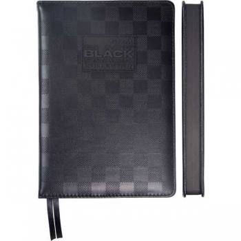 Ежедневник 2026 А5 deVENTE TOTAL BLACK 145*205 мм, 336 стр, бел. бум., перф, тв. обл., ЧЕРНЫЙ в клетку арт.2232683