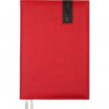 Ежедневник 2026 А5 deVENTE Vertical 145*205 мм, 336 стр, бел.бум., перф-я, тв.обл., КРАСНЫЙ арт.2232601