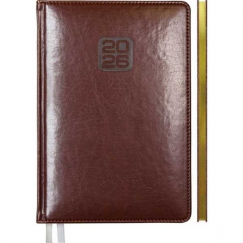Еженедельник 2026 А4 deVENTE Bravo 210*290 мм, 128 стр, бел.бум., перфорация, тв.обл., КОРИЧНЕВЫЙ арт.2236604