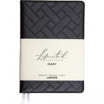Ежедневник А5 145*205 мм, недатир. deVENTE Elizabeth 272 стр, крем.бум., перф-я, тв.обл., ЧЕРНЫЙ арт.2234694