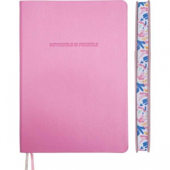 Ежедневник А5 145*205 мм, недатир. deVENTE Irene 272 стр, бел.бум., перф-я, тв.обл., РОЗОВЫЙ арт.2234659