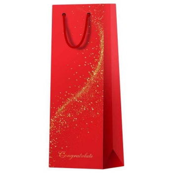 Пакет подарочный 12х36х8,5см MESHU Special gift, матовое ламинирование, фольга, картонный (для бутылки) арт.MS_66261