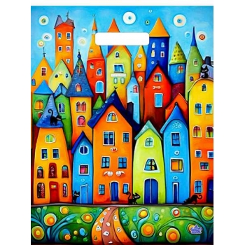 Мешок 40х31см ПВД 30мкм с вырубной ручкой, Сочные краски арт.н00277979