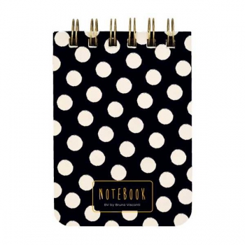 Блокнот А7 100л на гребне Bruno Visconti CUTE JOURNAL.BLACK WHITE.ГОРОШЕК в линейку  арт.3-100-009/02 Блокнот А7 100л на гребне Bruno Visconti CUTE JOURNAL.BLACK WHITE.ГОРОШЕК в линейку  арт.3-100-009/02