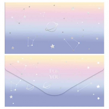 Конверт для денег 85*164мм MESHU Universe, матовая ламинация, фольга арт.MS_65056