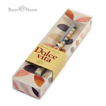 Ручка Bruno Visconti DOLCE VITA. Лепестки шарик.автомат., 0.7мм, синяя, метал. корп.,в картон. футляре  арт.20-0252/01