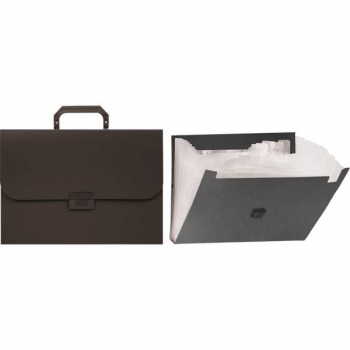 Портфель б/отделений пластиковый А4 Attomex, 700мкм, на замке, 13 отделений, непрозрачный черный арт.3073702