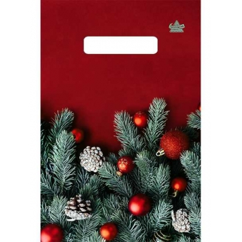 Мешок  новогодний 30х20см ПВД 30мкм с вырубной неукрепленной ручкой, Магия цвета арт.н00287966 Мешок  новогодний 30х20см ПВД 30мкм с вырубной неукрепленной ручкой, Магия цвета арт.н00287966