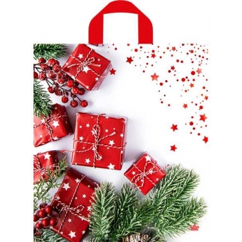 Мешок  новогодний 42х38см ПНД 37мкм с петлевой ручкой, Время подарков арт.н00287910 Мешок  новогодний 42х38см ПНД 37мкм с петлевой ручкой, Время подарков арт.н00287910