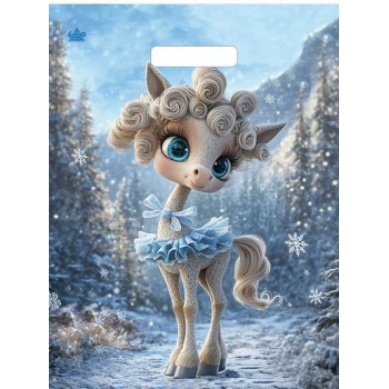 Мешок  новогодний 40х31см ПВД 60мкм глянцевый с вырубной ручкой, Лола арт.н00287641 Мешок  новогодний 40х31см ПВД 60мкм глянцевый с вырубной ручкой, Лола арт.н00287641