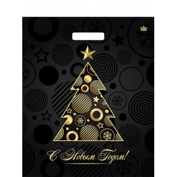 Мешок  новогодний 45х38см ПВД 60мкм ламинированный с вырубной ручкой, Акцент арт.н00287657 Мешок  новогодний 45х38см ПВД 60мкм ламинированный с вырубной ручкой, Акцент арт.н00287657