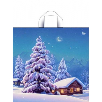 Мешок  новогодний 42х44см ПВД 70мкм с петлевой ручкой, Ночь перед Рождеством арт.н00288101 Мешок  новогодний 42х44см ПВД 70мкм с петлевой ручкой, Ночь перед Рождеством арт.н00288101
