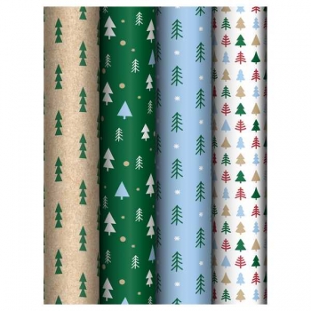 Бумага подарочная новогодняя 70*100см, MESHU Tree pattern в рулонах, 80 г/м2, 1 лист, асс-ти арт.MS_66797 Бумага подарочная новогодняя 70*100см, MESHU Tree pattern в рулонах, 80 г/м2, 1 лист, асс-ти арт.MS_66797