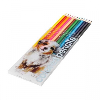 Карандаши Bruno Visconti   12цв CUTE FRIENDS. ЩЕНОЧЕК пластиковые, шестигранные,  в PET упаковке арт.30-0046/01