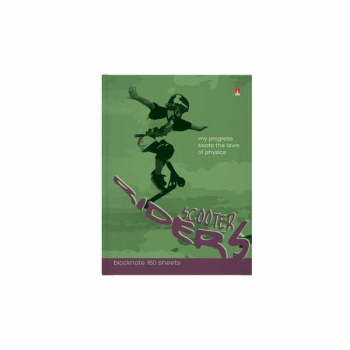 Блокнот А6 160л. престиж SCOOTER RIDERS, клетка, тв. обл., глянц. ламинация арт.3-160-002/45