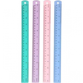 Линейка алюминиевая 30 см deVENTE Pastel, двусторонняя шкала, ассорти арт.5091533