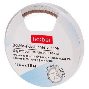 Скотч-лента двусторонняя 12мм*10м. полипропилен Hatber арт.12FS_121012 Скотч-лента двусторонняя 12мм*10м. полипропилен Hatber арт.12FS_121012