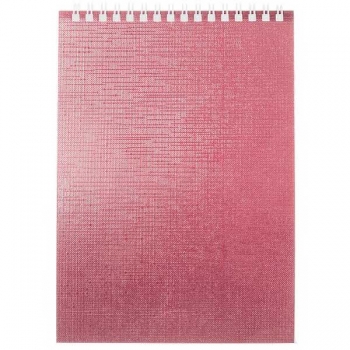 Блокнот А5 80л на гребне Hatber METALLIC, в клетку, бумвинил, розовый арт.80Б5бвВ1гр/066851