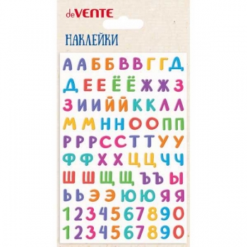 Наклейки deVENTE  10*15 см Буквы и цифры, puff, объемные, многоразовые арт.8002489