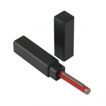 Ручка Bruno Visconti FIRENZE шарик.автомат.в прямоуг.тубусе,1.0мм,синяя,красный мет.корпус,черн. футляр арт.20-0409/03