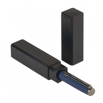 Ручка Bruno Visconti BOSTON шарик.автомат.в прямоуг.тубусе,0.7мм,синяя,синий мет.корпус,черный футляр арт.20-0422/03