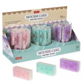 Ластик Hatber Mousse Cake, в картонной дисплей-витрине арт.ER_087015 Ластик Hatber Mousse Cake, в картонной дисплей-витрине арт.ER_087015