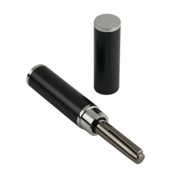 Ручка Bruno Visconti SORRENTO шарик.автомат. в круглом тубусе,1.0мм,синяя,мет.корпус вор.сталь,черн.фут арт.20-0449/02