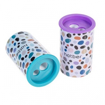 Точилка пластиковая Hatber на два отверстия ROLL-P с контейнером арт.BS_078236