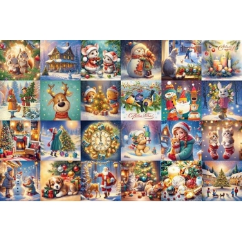 Пазл  новогодний 120 эл. Hatber Premium СЮРПРИЗ - пожелание Новый Год, 150х150мм, ассорти арт.120ПЗ5/090122