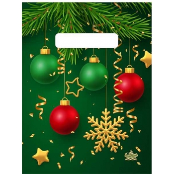 Мешок  новогодний 25х19см ПВД 30мкм с вырубной неукрепленной ручкой, Золотая снежинка арт.н00287967 Мешок  новогодний 25х19см ПВД 30мкм с вырубной неукрепленной ручкой, Золотая снежинка арт.н00287967