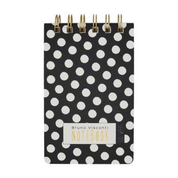 Блокнот А6- 100л на гребне Bruno Visconti CUTE JOURNAL.BLACK WHITE.ГОРОШЕК в линейку  арт.3-100-005/02 Блокнот А6- 100л на гребне Bruno Visconti CUTE JOURNAL.BLACK WHITE.ГОРОШЕК в линейку  арт.3-100-005/02