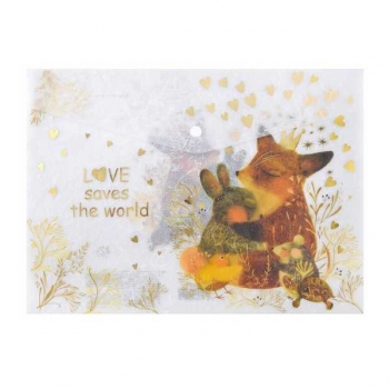 Папка-конверт А4 (335x235мм) на кнопке Bruno Visconti LOVE ME.ЛЮБОВЬ,КАК ОНА ЕСТЬ,180мкм,полупр.,с рис. арт.14-036/13