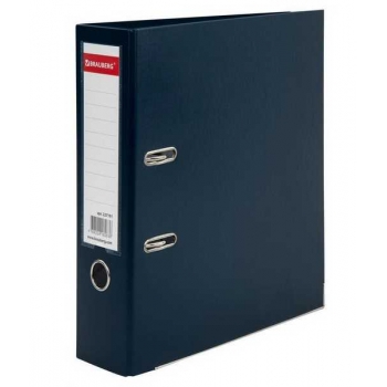 Файл-регистратор А4/80мм BRAUBERG с покр. из ПВХ, с арочным мех-мом, с уголком, (удвоенный срок службы),синий арт.227191