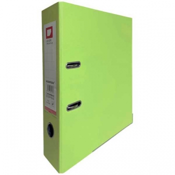 Файл-регистратор А4/75мм ПВХ WORPSON c мет. уголком, с карманом на корешке, АССОРТИ, салатовый арт.554N_салатовый
