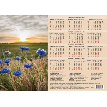 Календарь-табель производственный на 2026г.Васильки, 210*297мм, бум. мел., 150г/м арт.25С39_Васильки