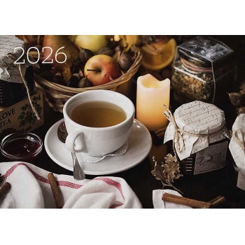 Календарь настенный квартальный на 2026г. (3 пружины) Натюрморт с чашкой чая с мет. окантовкой арт.25с42_Натюрморт