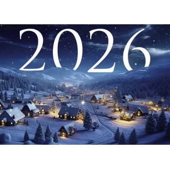 Календарь настенный на пружине на 2026г.30х46см Зима с метал. окантовкой арт.25с41_Зима