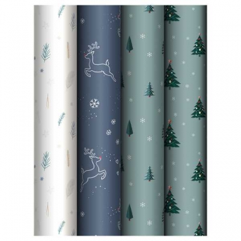 Бумага подарочная новогодняя 70*100см, MESHU Christmas tree в рулонах, 80 г/м2, 1 лист, асс-ти арт.MS_66817