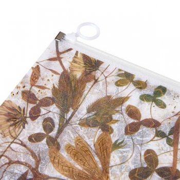 Папка на молнии А4  Bruno Visconti (330х245х30 мм),FLORA.SUMMER GREENS, 180мкм, полупрозр., с рисунком  арт.14-037/16