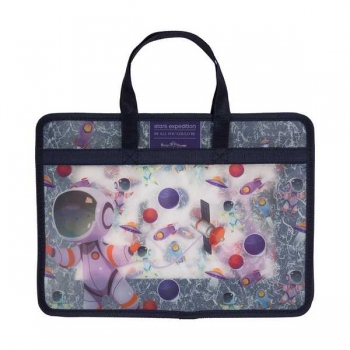 Папка А4 с ручками, пластик   34х25х9,5 см Bruno Visconti КОСМОС, с текст.расш., с окант,400 мкм арт.14-034/12