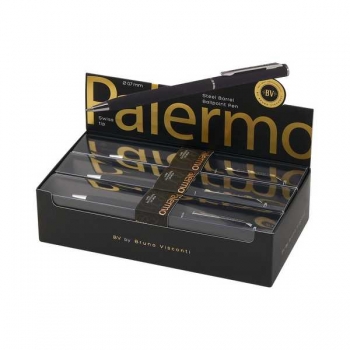 Ручка Bruno Visconti PALERMO шарик.автомат.в карт.футляре,0.7мм,синяя,черный мет.корпус,черн.футляр арт.20-0250/01-20