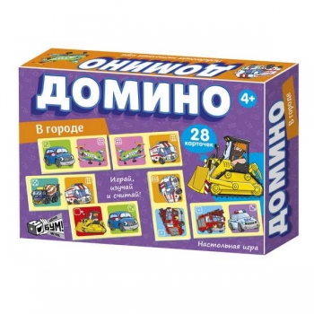 Игра настольная    Русский стиль Домино. В городе, Цена Бум!Игра, 28 карточек, картонная коробка, 4+  арт.04518