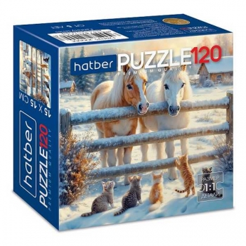 Пазл  новогодний 120 эл. Hatber Premium Снежное утро, 150х150мм арт.120ПЗ5_35204