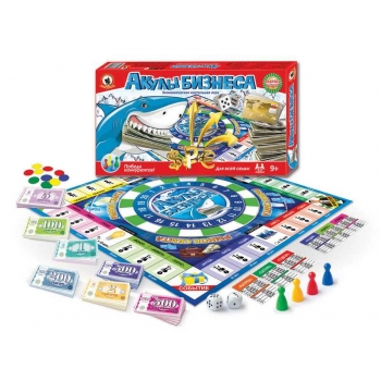 Игра настольная    Русский стиль экономическая Акулы бизнеса, картонная коробка, 9+  арт.03516