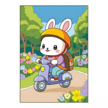 Набор для рисования по номерам, картина 20х28,5 см для малышей Зайчик в парке арт.Ркн-133