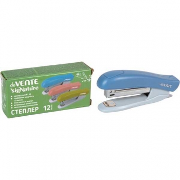 Степлер 10 (12л) deVENTE sigNATURE пластик, (гл.скр.45мм)  в карт.коробке, сумеречный синий арт.4142511