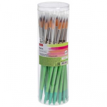 Кисти  Синтетика кр.№10  Hatber в пласт. тубе арт.KSk_087222