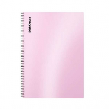 Тетрадь А4 80л в клетку на спирали ErichKrause Candy, пластиковая обложка, розовый перламутр арт.54110