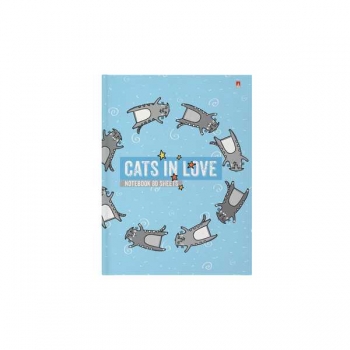 Блокнот А6 80л. престиж CATS IN LOVE, клетка, тв. обл., глянц. ламинация арт.3-80-005/39